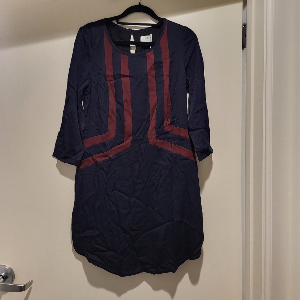 NWT Harlyn Black And Maroon Dress With Sleeves Small